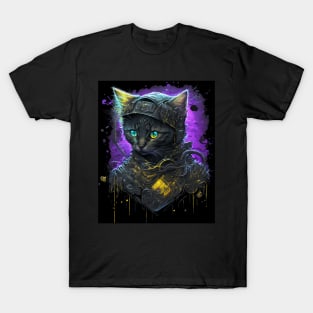 Cyberpunk cat kitten robot T-Shirt